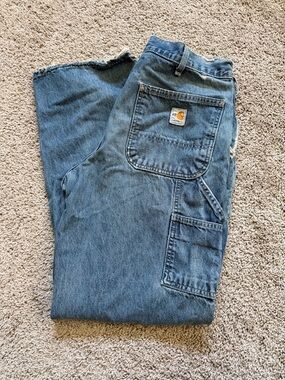 Carhartt Men's Fire Resistant Carpenter Jeans with Pocket Patch